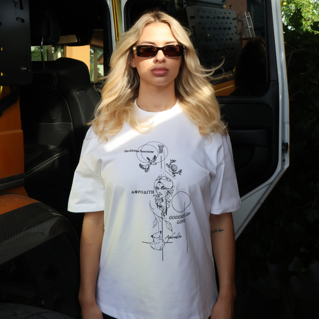 "Divine Feminine" Short Sleeve Oversized, Heavyweight T-shirt