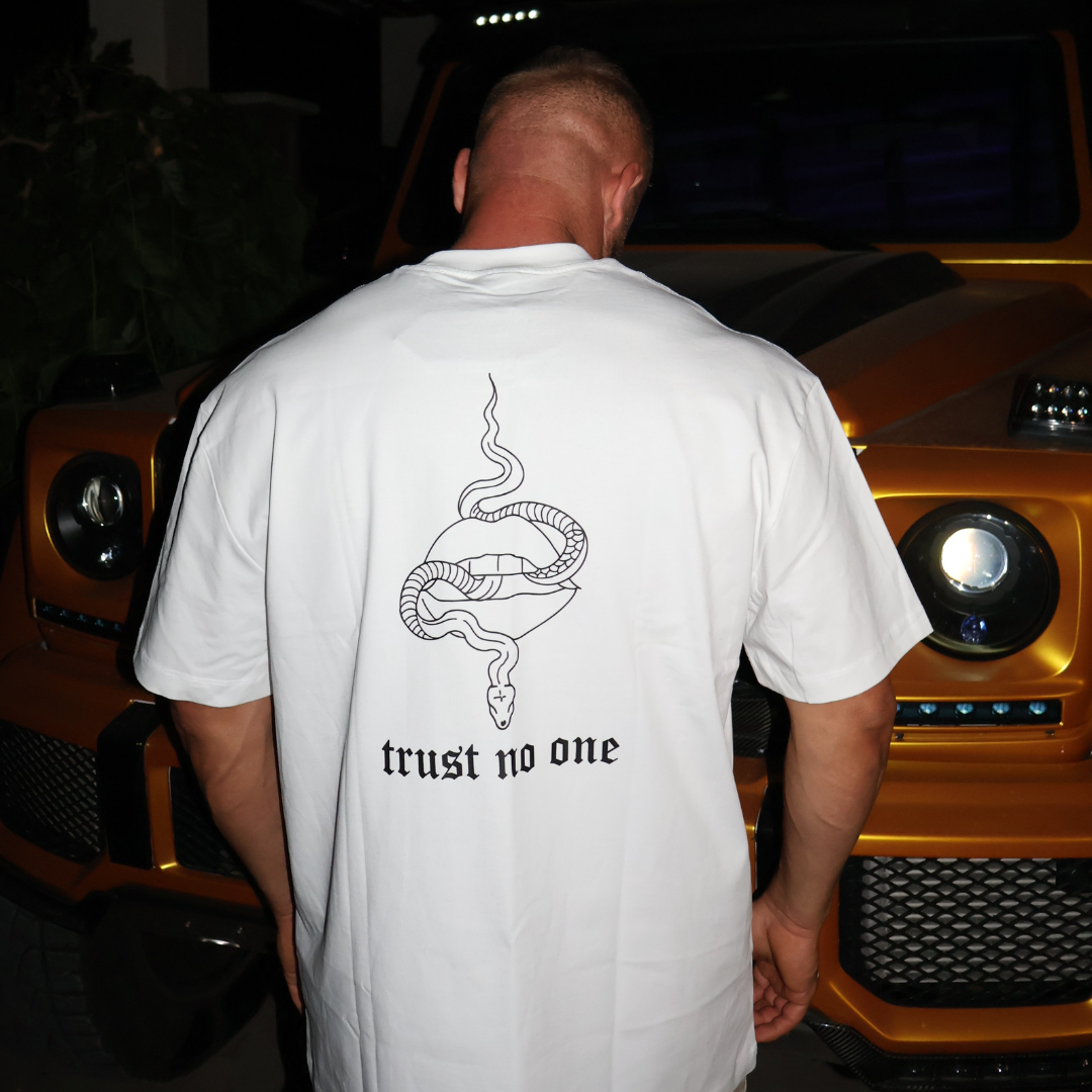 "Trust No One" Unisex Short Sleeve Oversized Heavyweight T-shirt
